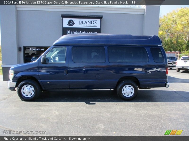 Dark Blue Pearl / Medium Flint 2009 Ford E Series Van E350 Super Duty XL Extended Passenger
