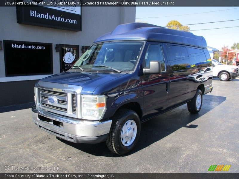Dark Blue Pearl / Medium Flint 2009 Ford E Series Van E350 Super Duty XL Extended Passenger