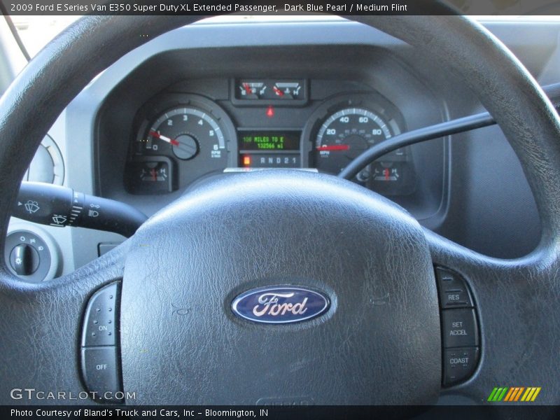Dark Blue Pearl / Medium Flint 2009 Ford E Series Van E350 Super Duty XL Extended Passenger
