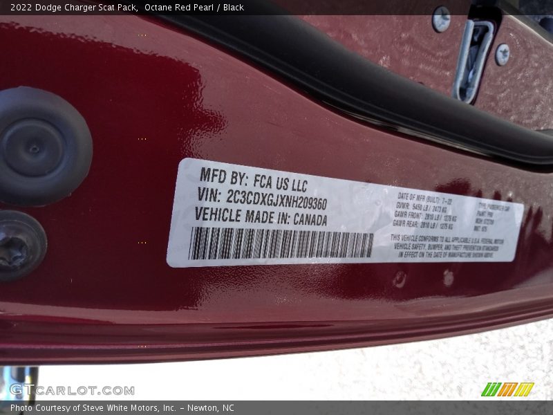 Octane Red Pearl / Black 2022 Dodge Charger Scat Pack