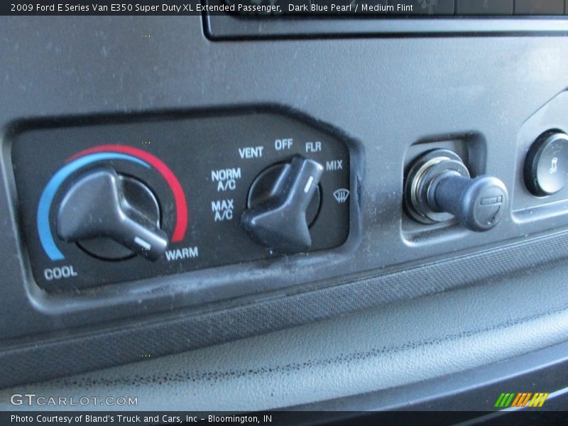 Dark Blue Pearl / Medium Flint 2009 Ford E Series Van E350 Super Duty XL Extended Passenger