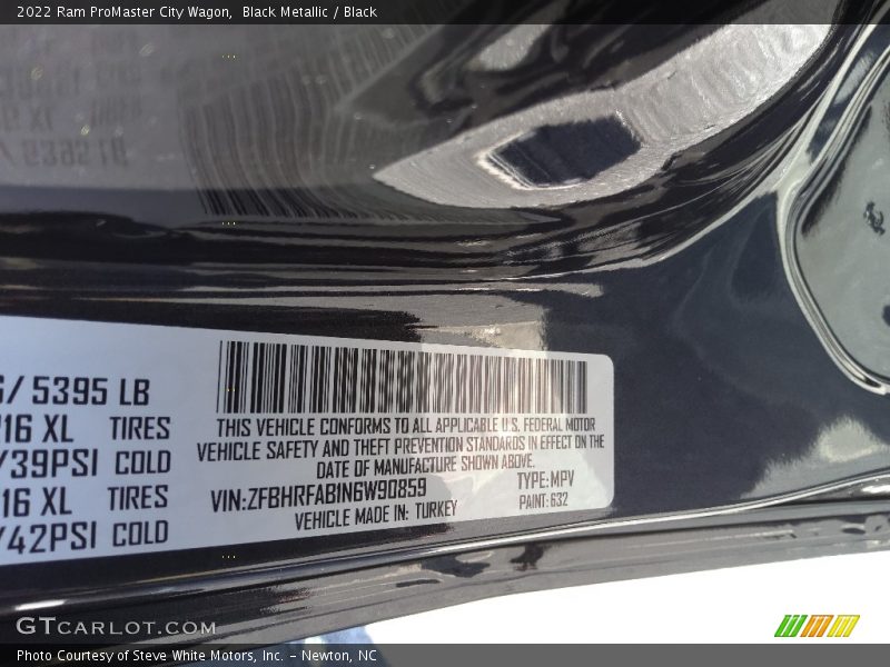 Black Metallic / Black 2022 Ram ProMaster City Wagon