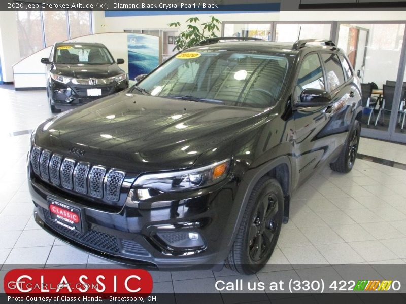 Diamond Black Crystal Pearl / Black 2020 Jeep Cherokee Altitude 4x4