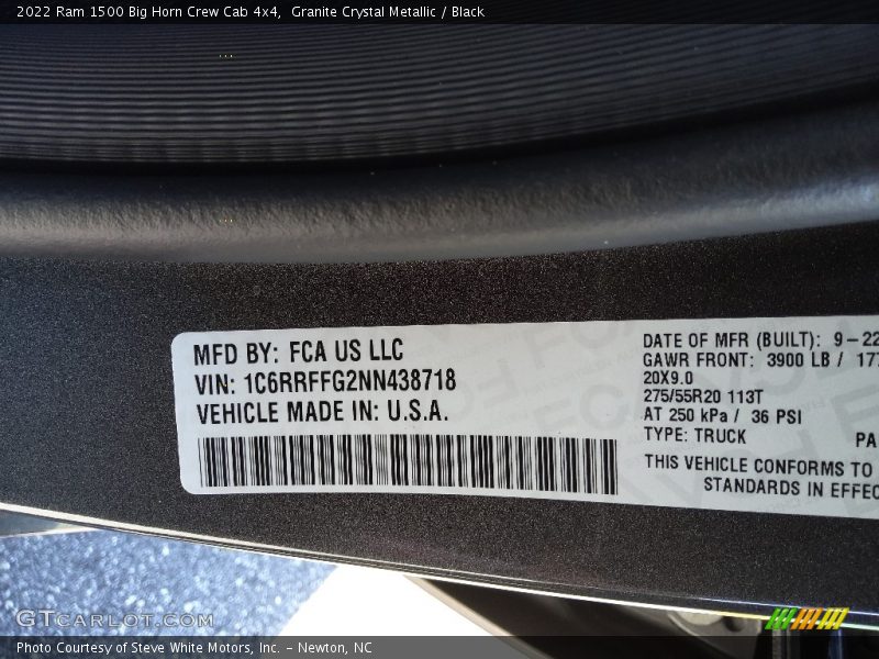 Granite Crystal Metallic / Black 2022 Ram 1500 Big Horn Crew Cab 4x4