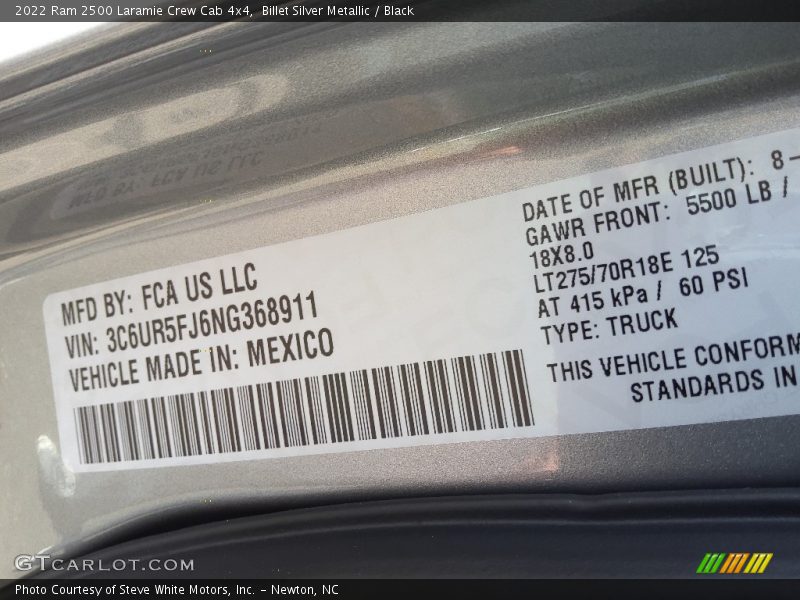 Billet Silver Metallic / Black 2022 Ram 2500 Laramie Crew Cab 4x4