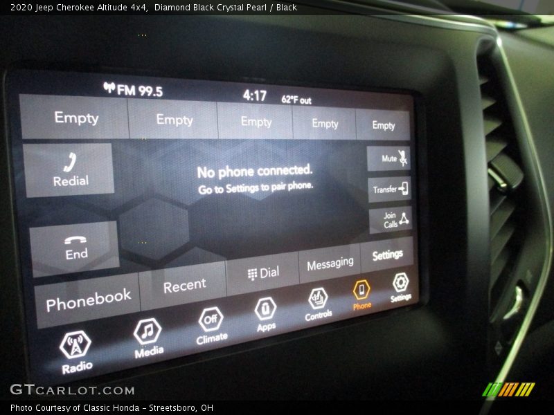 Diamond Black Crystal Pearl / Black 2020 Jeep Cherokee Altitude 4x4