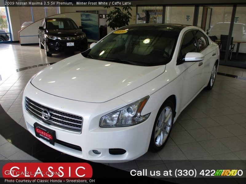 Winter Frost White / Caffe Latte 2009 Nissan Maxima 3.5 SV Premium