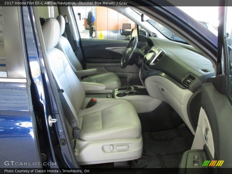Obsidian Blue Metallic / Gray 2017 Honda Pilot EX-L AWD w/Navigation