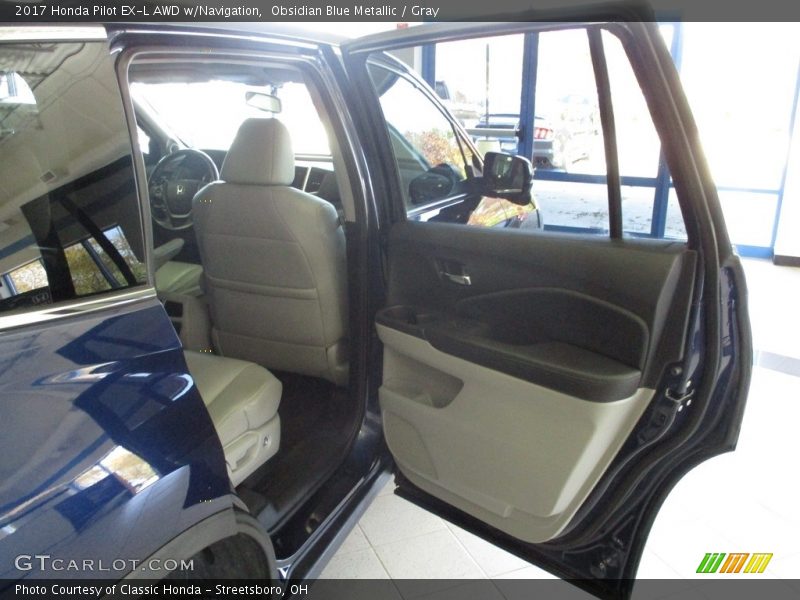Obsidian Blue Metallic / Gray 2017 Honda Pilot EX-L AWD w/Navigation
