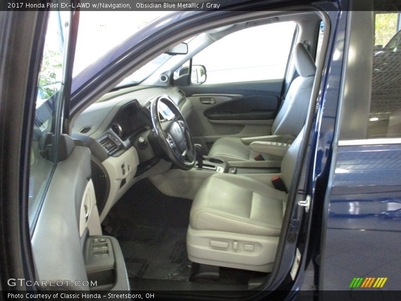 Obsidian Blue Metallic / Gray 2017 Honda Pilot EX-L AWD w/Navigation