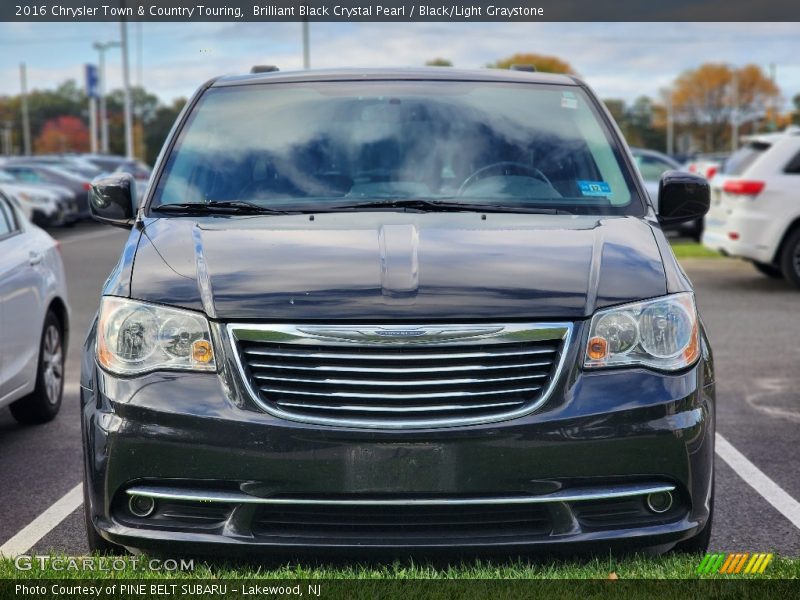 Brilliant Black Crystal Pearl / Black/Light Graystone 2016 Chrysler Town & Country Touring