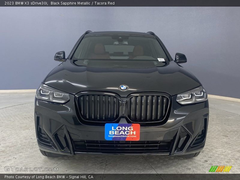 Black Sapphire Metallic / Tacora Red 2023 BMW X3 sDrive30i