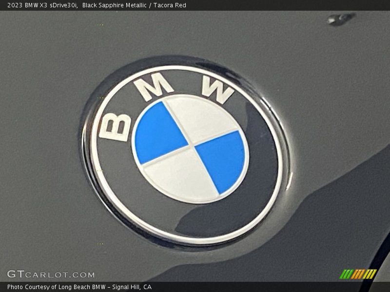 Black Sapphire Metallic / Tacora Red 2023 BMW X3 sDrive30i