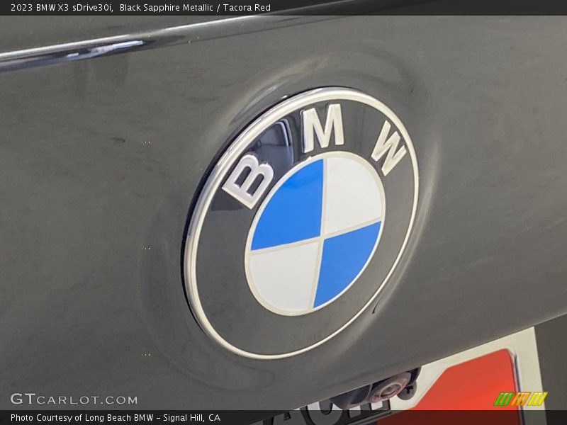 Black Sapphire Metallic / Tacora Red 2023 BMW X3 sDrive30i