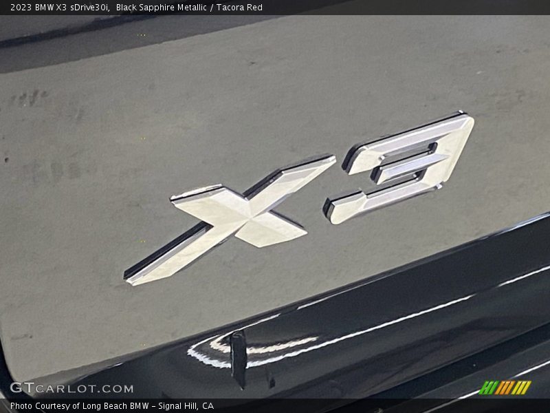 Black Sapphire Metallic / Tacora Red 2023 BMW X3 sDrive30i