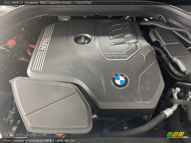 Black Sapphire Metallic / Tacora Red 2023 BMW X3 sDrive30i