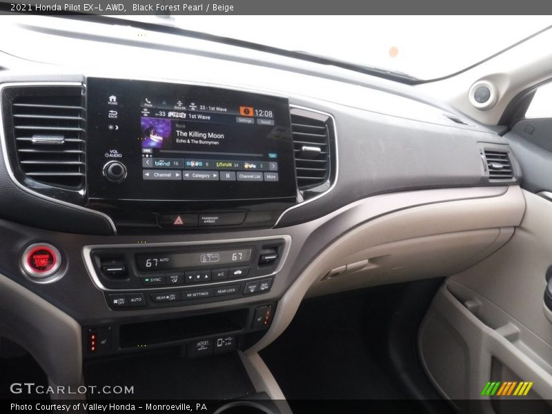 Black Forest Pearl / Beige 2021 Honda Pilot EX-L AWD