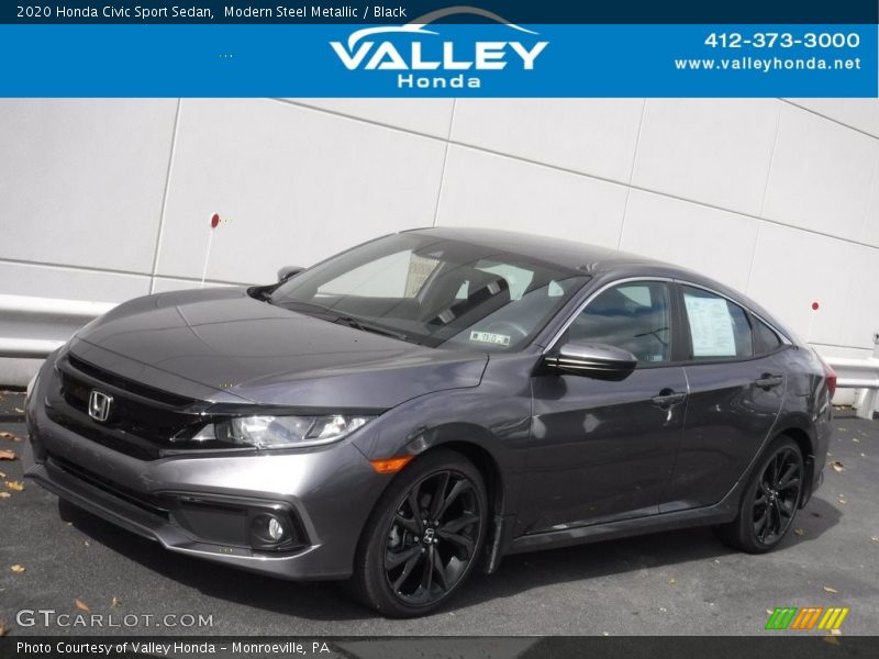 Modern Steel Metallic / Black 2020 Honda Civic Sport Sedan