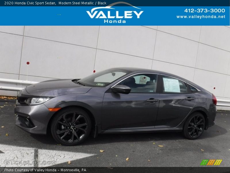 Modern Steel Metallic / Black 2020 Honda Civic Sport Sedan