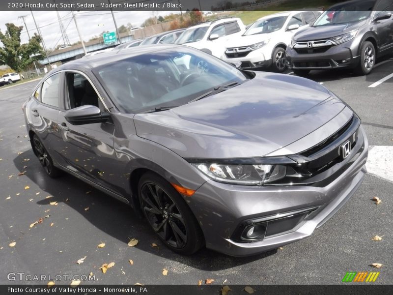 Modern Steel Metallic / Black 2020 Honda Civic Sport Sedan