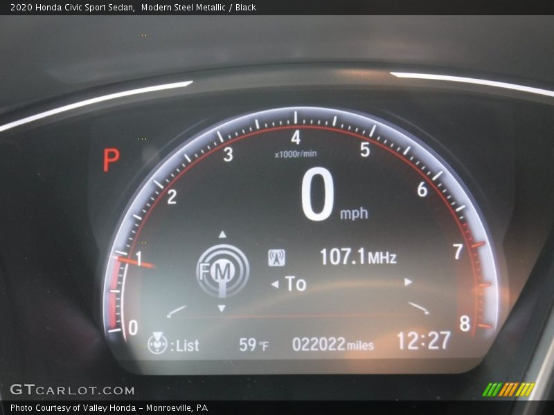 Modern Steel Metallic / Black 2020 Honda Civic Sport Sedan