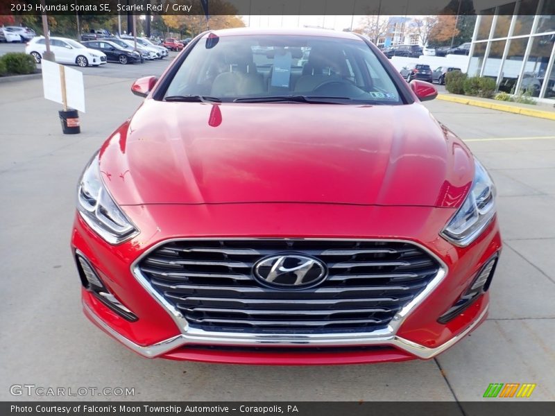 Scarlet Red / Gray 2019 Hyundai Sonata SE