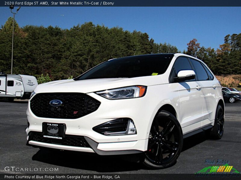 Star White Metallic Tri-Coat / Ebony 2020 Ford Edge ST AWD