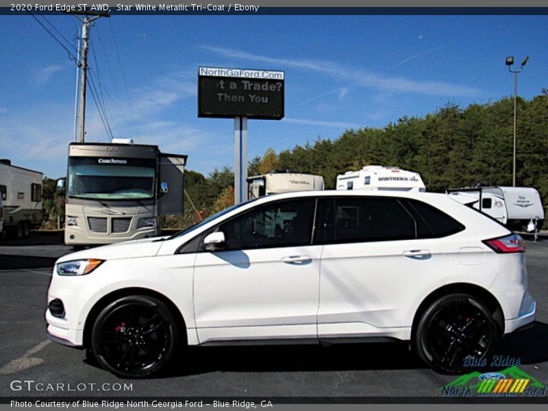 Star White Metallic Tri-Coat / Ebony 2020 Ford Edge ST AWD