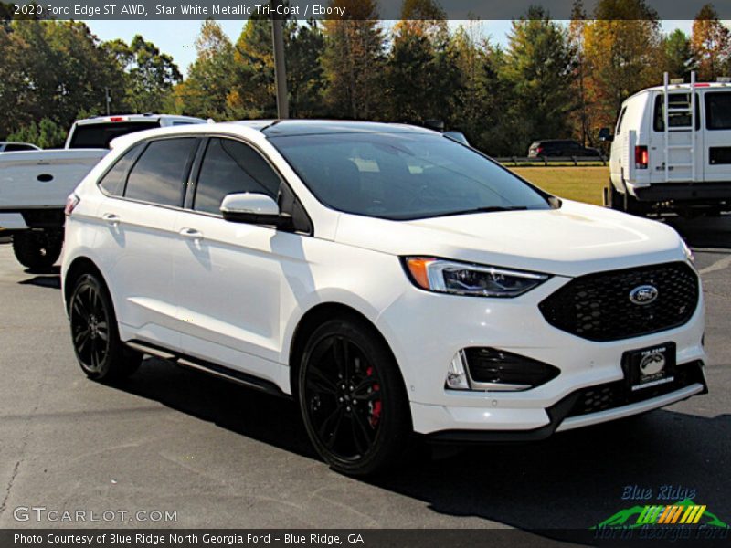 Star White Metallic Tri-Coat / Ebony 2020 Ford Edge ST AWD