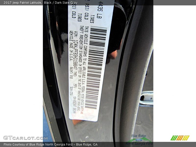 Black / Dark Slate Gray 2017 Jeep Patriot Latitude