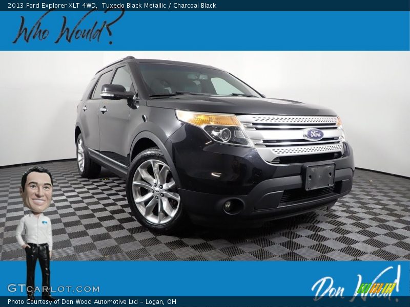 Tuxedo Black Metallic / Charcoal Black 2013 Ford Explorer XLT 4WD