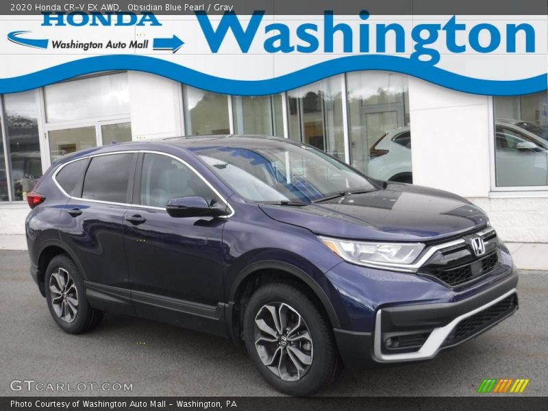 Obsidian Blue Pearl / Gray 2020 Honda CR-V EX AWD