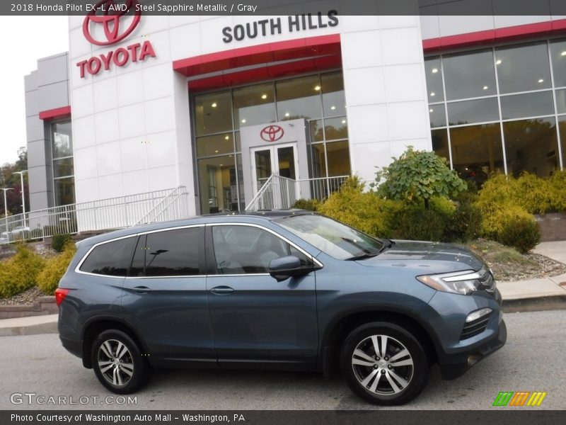 Steel Sapphire Metallic / Gray 2018 Honda Pilot EX-L AWD