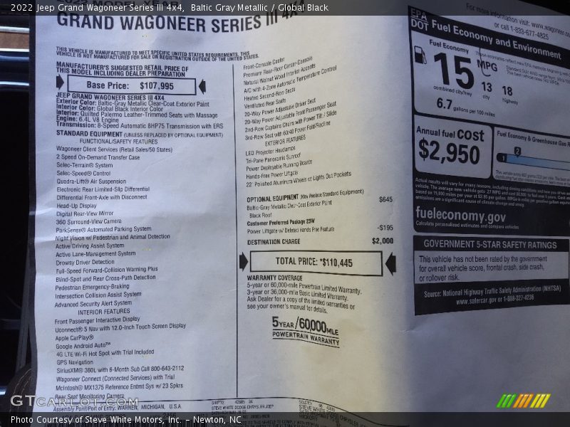 Baltic Gray Metallic / Global Black 2022 Jeep Grand Wagoneer Series III 4x4
