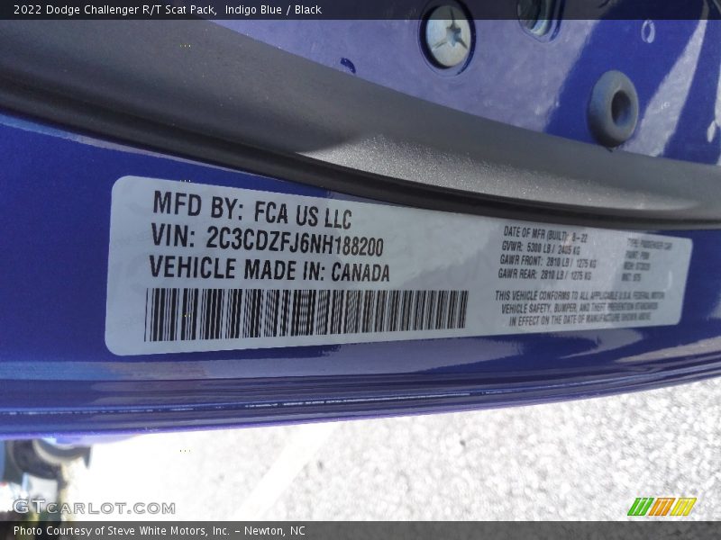 Indigo Blue / Black 2022 Dodge Challenger R/T Scat Pack