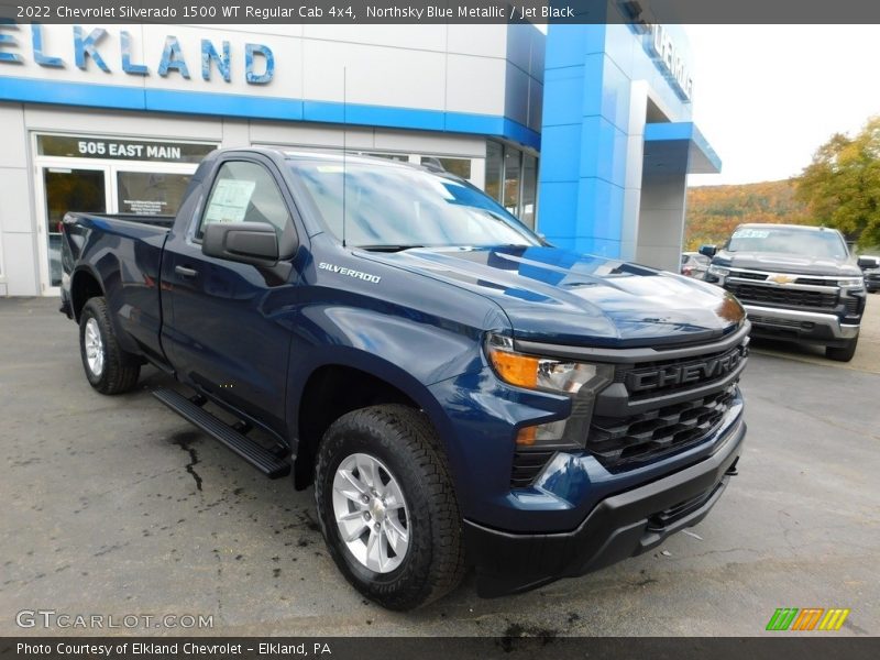 Northsky Blue Metallic / Jet Black 2022 Chevrolet Silverado 1500 WT Regular Cab 4x4
