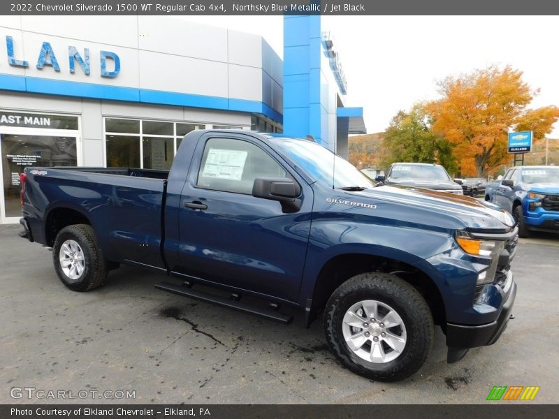 Northsky Blue Metallic / Jet Black 2022 Chevrolet Silverado 1500 WT Regular Cab 4x4