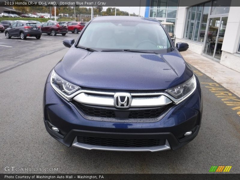 Obsidian Blue Pearl / Gray 2019 Honda CR-V EX-L AWD