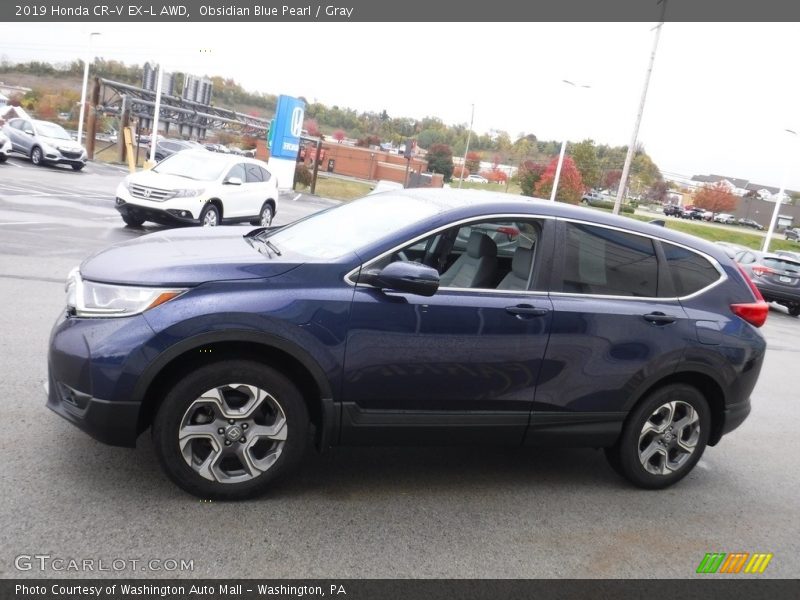 Obsidian Blue Pearl / Gray 2019 Honda CR-V EX-L AWD