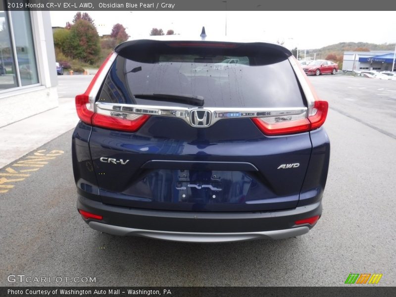 Obsidian Blue Pearl / Gray 2019 Honda CR-V EX-L AWD