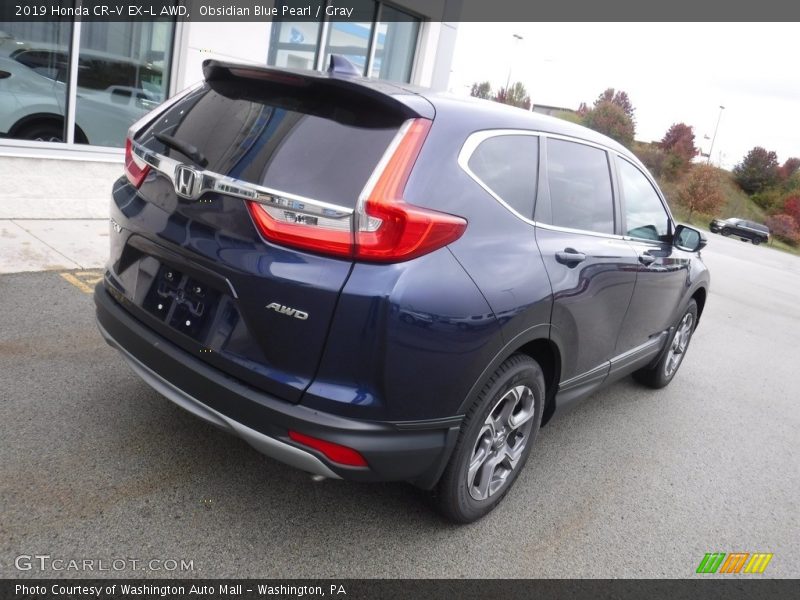 Obsidian Blue Pearl / Gray 2019 Honda CR-V EX-L AWD