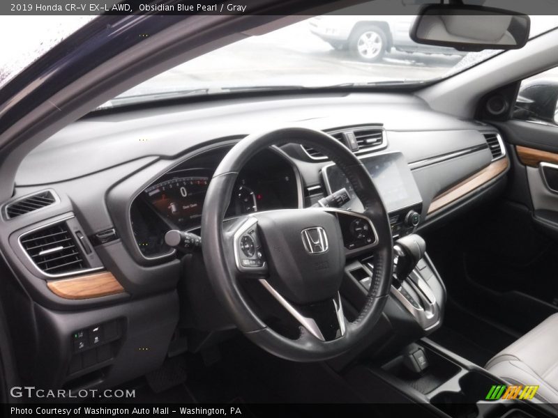 Obsidian Blue Pearl / Gray 2019 Honda CR-V EX-L AWD