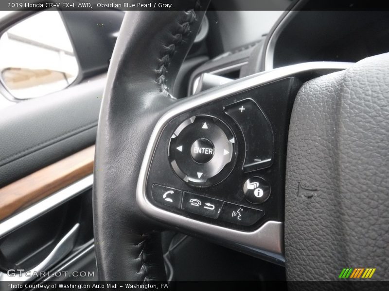 Obsidian Blue Pearl / Gray 2019 Honda CR-V EX-L AWD