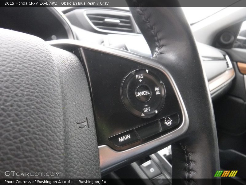 Obsidian Blue Pearl / Gray 2019 Honda CR-V EX-L AWD