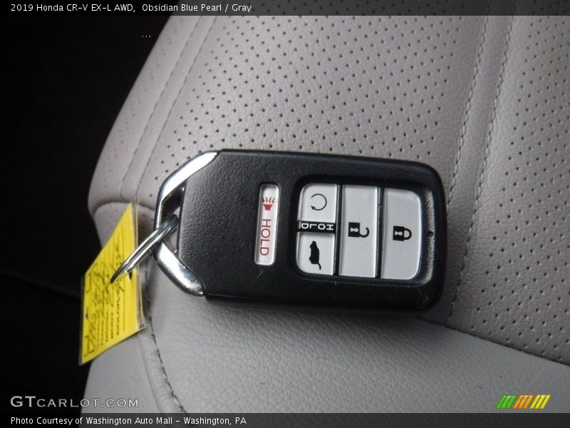 Obsidian Blue Pearl / Gray 2019 Honda CR-V EX-L AWD