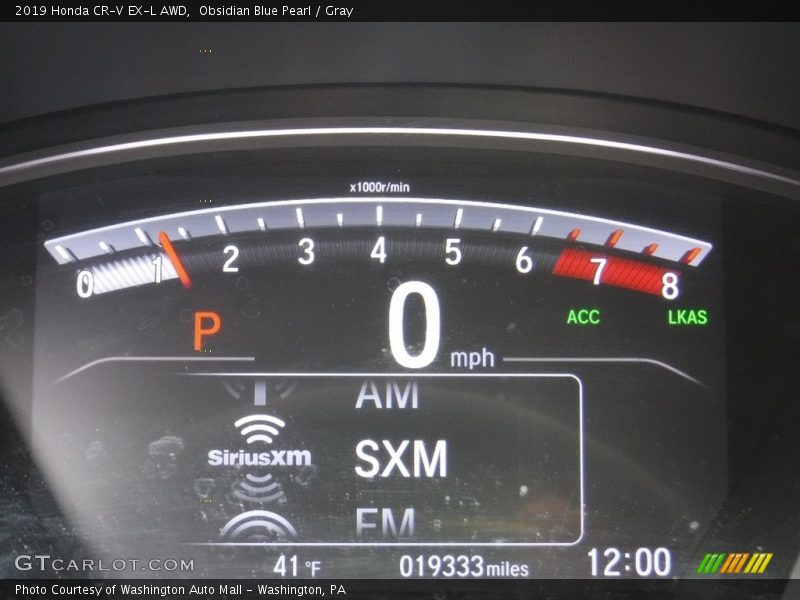 Obsidian Blue Pearl / Gray 2019 Honda CR-V EX-L AWD