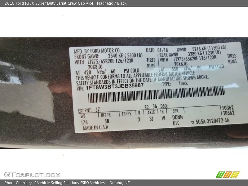 Magnetic / Black 2018 Ford F350 Super Duty Lariat Crew Cab 4x4