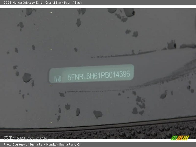 Crystal Black Pearl / Black 2023 Honda Odyssey EX-L