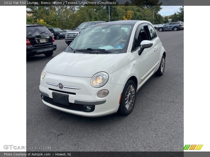 Bianco (White) / Tessuto Grigio/Nero (Grey/Black) 2012 Fiat 500 Lounge