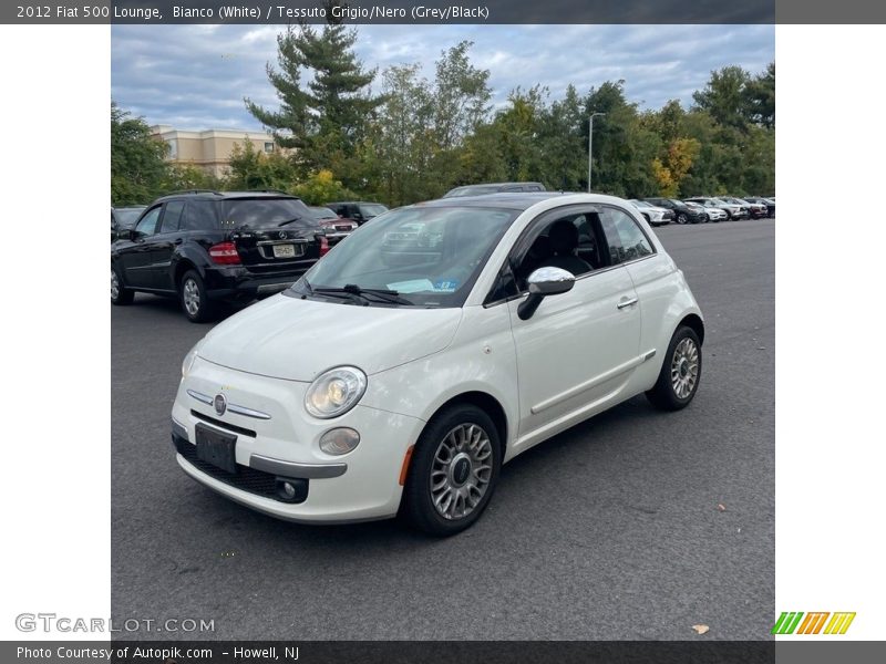 Bianco (White) / Tessuto Grigio/Nero (Grey/Black) 2012 Fiat 500 Lounge